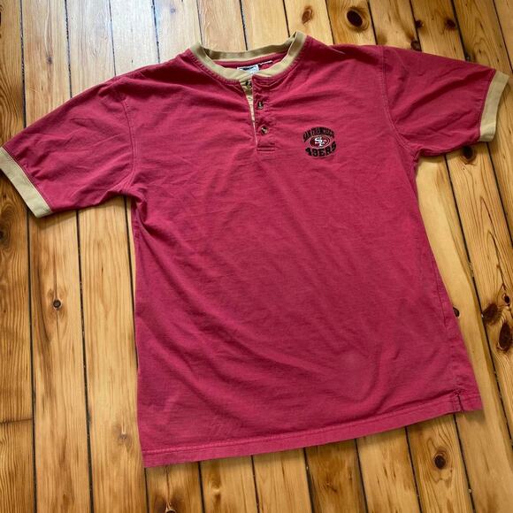 Vintage Y2K 2000s San Francisco 49ers Football Embroidered Henley Shirt M/L - Picture 4 of 4